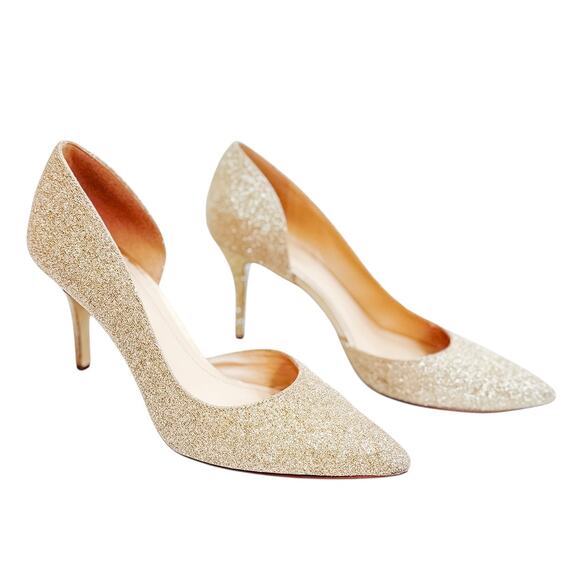 BCBG Women’s Gold Glitter D’Orsay Stiletto Heels – Size 8 - Picture 3 of 8